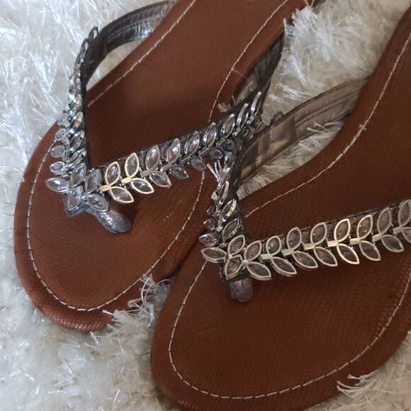 Flip flops silver leaf size 7 - Picture 3 of 4